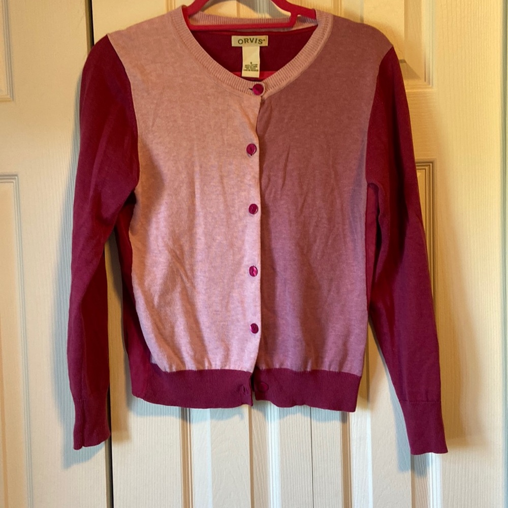 Orvis colour block cardigan